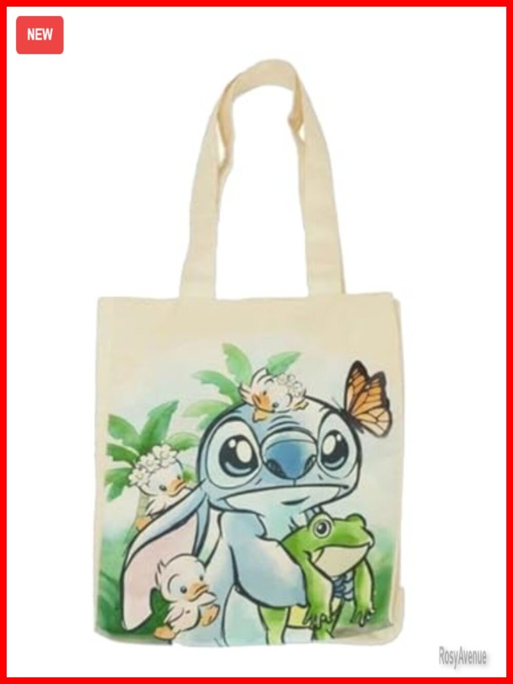 Loungefly Stitch Springtime Recycled Canvas Tote Bag Zip Shoulder Bag